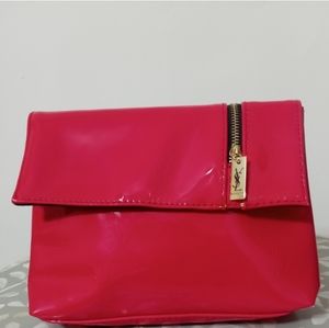 YSL Pink Cosmetics Bag Makeup Clutch Pouch